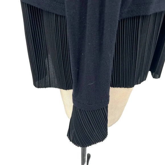 Generation Love Knit Pleated Hem Layered Long Sleeve Sweater Top Black Medium - Picture 5 of 9